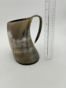 FAIZA CRAFT Taza de Cuerno Natural Hecha a Mano, Ecológica, Inspirada en los Vikingos, con Tapa y Pajita para Café y Shots - Product Image 6