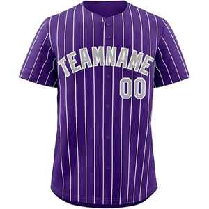 Camiseta de béisbol ligera para hombre, de secado rápido, estilo jersey con botones, colores sólidos simples con diseño de franjas personalizadas. - Product Image 4
