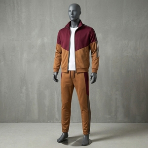 New Trending Streetwear Tracksuit Custom Logo Men's Two Piece Set Oversized Fleece Jogger and Jacket Suit - Product Image 3