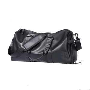 Genuine Leather Travel Bag Large Capacity <b>Weekender</b> <b>Holdall</b> with Adjustable Shoulder Strap Multiple Pockets and Durable Hardware - Product Image 2