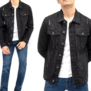 High Quality Customizable Men's <b>Denim</b> <b>Jacket</b> 100% Cotton Casual Winter Front Embroidered Logo Quick Dry Breathable Stand - Product Image 5
