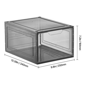 Set di 9 Scatole Trasparenti in Plastica per Conservazione Sneaker, Organizzatori Impilabili per Scarpe con Porta Magnetica, Misura 13, Adatte per Clienti USA - Product Image 6