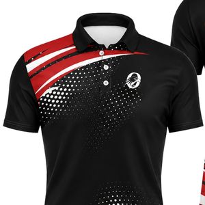 Black <b>Red</b> Soccer Polo Jersey for Men Athletic Team Shirt Lightweight Breathable Sports Apparel Competition Training Football - Product Image 3