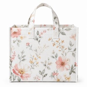 Custom Printed Logo Polyester Nonwoven Felt Tote <b>Bag</b> Open Top Hand Length Handle Solid Color <b>Medium</b> <b>Size</b> Daily Gift Promotional - Product Image 5