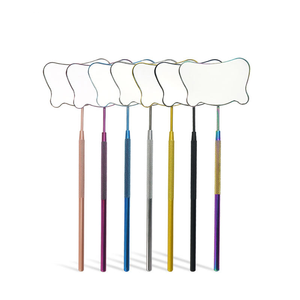 Fashionable Small Eyelash Packaging Mirror New Design with Colored Handle Stainless Steel Electroplating Lashes & <b>Tools</b> - Product Image 2