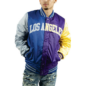 Veste en satin pour homme de haute qualité OEM, broderie/impression de logo personnalisé, veste varsity en satin fin, tissu tissé imperméable - Product Image 6