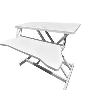 Convertitore da Scrivania Bianco da 32 Pollici con Regolazione Altezza, Postazione di Lavoro Portatile Sit-Stand, Vassoio per Laptop con Doppio Monitor e Spazio Ampio per Tastiera - Product Image 2
