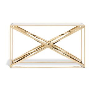 Modern Decorative Foldable Iron Console <b>Table</b> with Luxury Rock Slab Top for Stylish Home Organization - Product Image 1