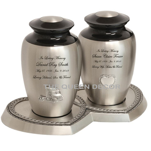Urna Funeraria Moderna de Latón con Bandeja en Forma de Corazón, Color Plateado, para Cenizas de Parejas, al Mejor Precio - Product Image 5