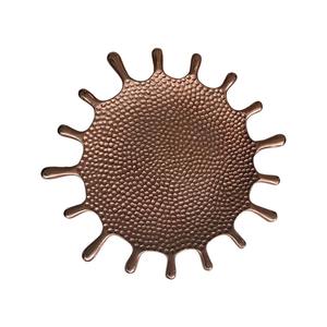 Decorative Hammered Metal Serving <b>Tray</b> With Sunburst Design Perfect For <b>Snacks</b> Serving And Table Display Wholesale From India - Product Image 1