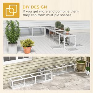 Corral para Gatos de Madera Blanco de 79 L x 15 P x 15 A, Protegido Contra la Intemperie, Conexión Interior y Exterior para Jaulas de Mascotas - Product Image 5