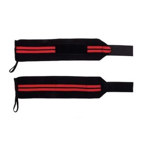 Muñequeras de Alta Resistencia con Triple Franja Negra y Roja para Levantamiento de Pesas, Equipo de Entrenamiento Profesional OEM - Product Image 2
