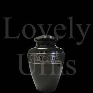 Urnas funerarias lisas negras y doradas al por mayor en 3 tamaños, medianas para adultos, contenedor conmemorativo para cenizas. - Product Image 4