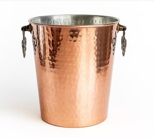 Elegante Cubitera de Cobre Puro Martillado con Asas Dobles, Enfriador Decorativo de Champán para Uso en Hoteles, Restaurantes y Bares - Product Image 1