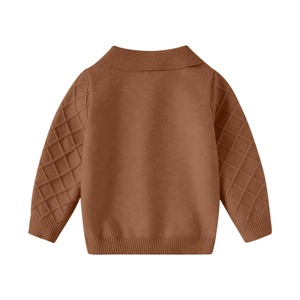 เสื้อกล้ามถักไหมพรม/อะคริลิกหนาสำหรับเด็กผู้ชาย ป้องกันรอยยับ แขนยาว เสื้อผ้าฤดูใบไม้ร่วงฤดูหนาว เสื้อท่อนบนสีพื้น ชุดลำลองฤดูหนาว - Product Image 2