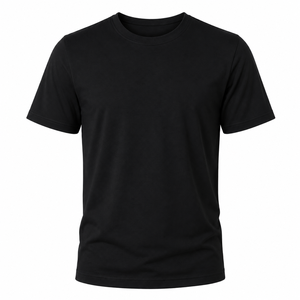T-shirt personnalisé pour homme, col rond classique, manches courtes, couleur unie, ton foncé, décontracté, vierge - Product Image 1