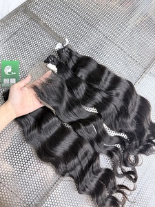 Cheveux humains naturels de haute qualité T0814, cheveux vierges vietnamiens, 24 pouces, ondulation naturelle pour fermeture en dentelle HD, 250g, toutes les couleurs, lot - Product Image 4