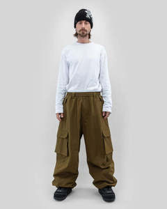 Pantalones Cargo Holgados para Hombre, Estilo Urbano Hip Hop, Pierna Ancha, Múltiples Bolsillos, Cintura Elástica, Tácticos, Y2K, Color Caqui - Product Image 1
