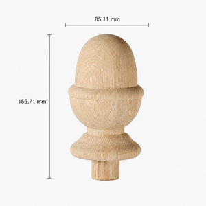 Factory Direct Solid Wood Stair Newel Cap Acorn Design 156mm Height Premium Staircase Post Decoration Part - Product Image 1