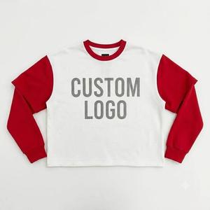 Camiseta de Manga Larga para Hombre, Azul Claro Marino, Cuello Redondo en Contraste, Estilo Casual, Tejido de Punto, Ecológica, con Logotipo Personalizado Estampado en la Parte Delantera - Product Image 2