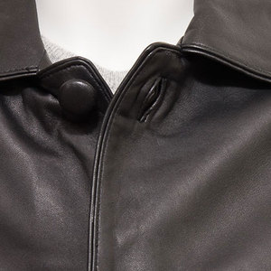 Women's Genuine <b>Leather</b> Blazer Turn-down Collar Full Sleeve Solid Color Button Closure Winter Wear Elegant Style - Product Image 2