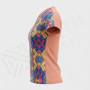 Camiseta de Manga Corta para Mujer de Alta Calidad, Color Personalizado, Ropa de Verano, Servicio Personalizado, Diseño Simple, Transpirable - Product Image 3