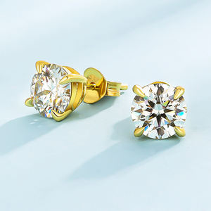 Boucles d'oreilles en diamant cultivé en laboratoire certifié IGI, or véritable 18 carats, bijoux pour femmes, pour mariage, fiançailles, anniversaire, cadeau - Product Image 1