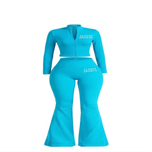 ชุดวอร์มกีฬาสำหรับผู้หญิง Clovix รุ่นฤดูหนาว ผ้าฟลีซบุขนอย่างดี เสื้อสเวตเชิ้ตและกางเกงจ็อกเกอร์ คุณภาพสูง ขายส่งจากผู้ผลิต - Product Image 3