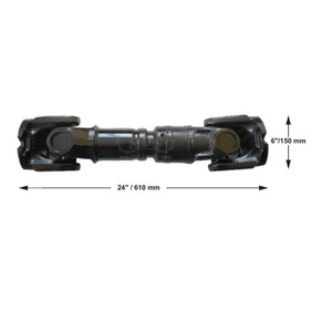 Eje de Transmisión Industrial de Alta Resistencia, 610 mm de Longitud Total, Brida de 150 mm, Junta Universal de 48×135 mm - Product Image 1