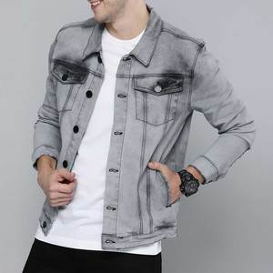 Veste en jean pour homme en molleton 100% coton, article tendance, séchage rapide, style hip-hop, broderie tendance, veste en jean pour homme - Product Image 1