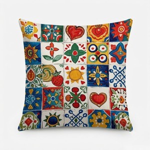 Classic <b>Star</b> Pattern Square <b>Cushion</b> Cover Digital Printed 100% Cotton Home Decor Washable Customizable - Product Image 1