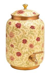 Enamel Printed Traditional Copper Hydration Pot Premium Water Storage Dispenser with Controlled Flow Outlet for Home Dining Use - Product Image 5