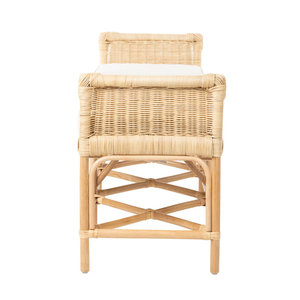 Upholstered Blend Bench with Woven Seating Entryway or Living Room <b>Chair</b> - Product Image 6