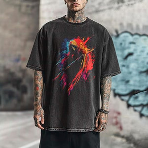 Camisetas Casuales con Estampado DTG DTF Black Lion, Camisetas con Estampado Gráfico Vintage Personalizadas para Hombre, Camisetas con Tu Propia Marca - Product Image 4