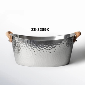 Elegant Boat Shape Stainless Steel <b>Wine</b> Coasters Hammered Finish Rust Resistant Design 5L Capacity Floral Pattern for Wedding - Product Image 2