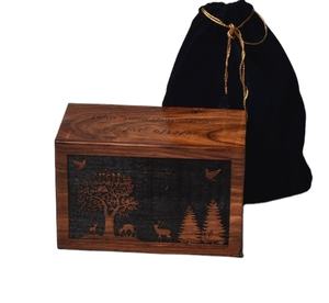 Rosewood Cremation <b>Box</b> <b>for</b> Human <b>Ashes</b> Tree of Life Deer Personalized Cremation Urn <b>for</b> Pets Handcrafted Burial Wooden Urn <b>Box</b> - Product Image 1