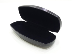 Étui rigide pour lunettes de soleil en cuir PU de haute qualité, forme rectangulaire noire, style simple - Product Image 2