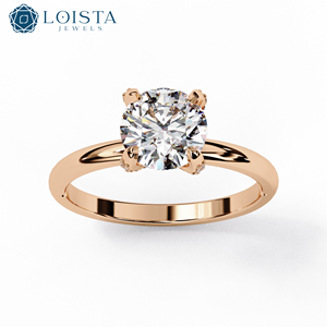 18K Solid Gold Engagement Wedding <b>Ring</b> <b>Custom</b> DEF VS VVS Round Cut GIA IGI Lab Grown Diamond <b>Rings</b> - Product Image 1