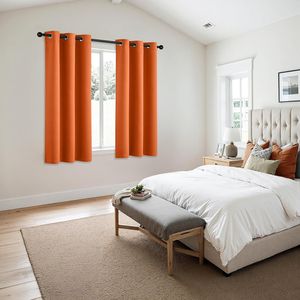 Rideaux occultants thermiques orange de 63 pouces pour chambre et salon, 2 panneaux - Product Image 3