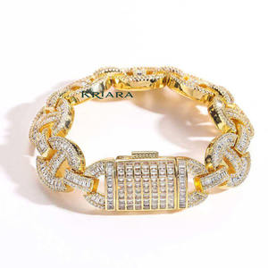 Bracelet en or pour homme avec diamants de laboratoire, bijoux de luxe de créateur, idéal pour mariage ou cadeau, disponible à la vente, directement de l'usine. - Product Image 3