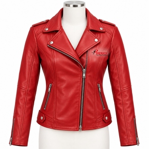 Chaqueta de cuero para mujer con un diseño elegante, ajuste cómodo y construcción duradera, con acabados elegantes y un estilo práctico y moderno. - Product Image 1