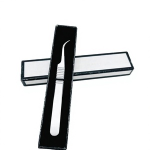 Pince à épiler pour extensions de cils Silver Shin Tip And Grip Water Sand et ensemble de pinces avec emballage personnalisé en boîte cartonnée - Product Image 5