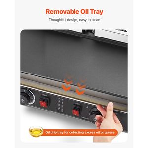 Piastra Elettrica Professionale per Panini 3600W in Acciaio Inox, Doppia Griglia per Sandwich con Manico per Cottura a Pressione - Product Image 4