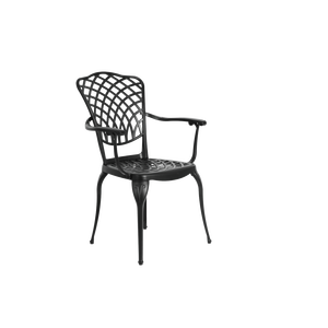 Ensemble bistrot 3 pièces en aluminium moulé résistant aux intempéries, comprenant une table et 2 chaises avec trou pour parasol, pour terrasse ou jardin - Product Image 3