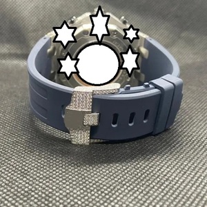 Luxury Men's Mechanical Watch Silicon Band Round Case Sapphire Crystal <b>Chronograph</b> Analog Dial Folding Clasp - Product Image 3