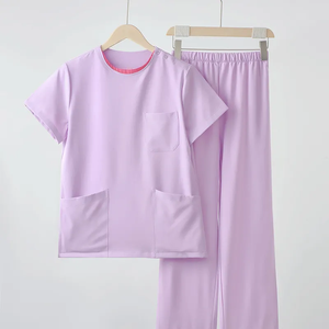 Tenues d'infirmières en coton et polyester tissé à col en V/O, personnalisables avec logo OEM, vente chaude - Product Image 4