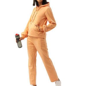 Ensemble de survêtement décontracté deux pièces brodé pour femme, grande taille, couleur unie, manches longues, personnalisable – Nouvelle collection très prisée - Product Image 2