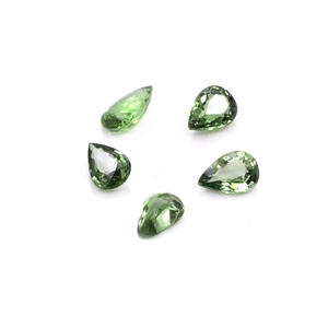 Zafiros verdes naturales sin tratar, calibrados en forma de pera de 6x8 mm, piedra preciosa de zafiro verde facetada natural suelta para la fabricación de joyas. - Product Image 4