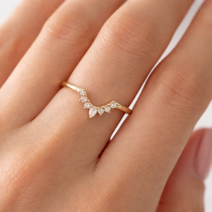 แหวนเพชรทรงกลมและทรงหยดน้ำสี DEF ความสะอาดระดับ VVS เพชรเลี้ยงในห้องปฏิบัติการ ประดับแบบคลัสเตอร์ ทองคำแท้ 10K 14K แหวนสัญญา แหวนขอแต่งงาน - Product Image 6