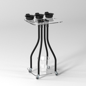 Chariot de Salon Moderne en Acrylique à 4 Roues Robuste avec Support pour Bol de Couleur pour Salons de Coiffure et de Beauté (Vente en Gros) - Product Image 2